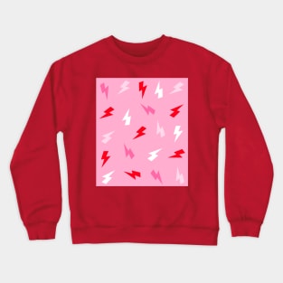 Red and Pinks Lightning Bolts Pattern Crewneck Sweatshirt